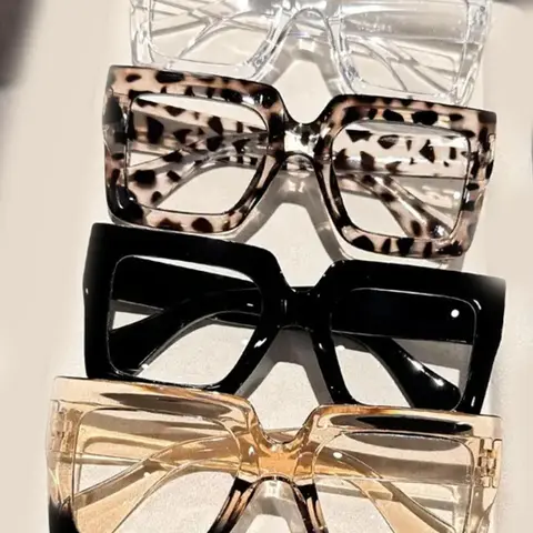 Simple Anti-blue Light Eyeglasses, Basic Square Frame Fashion Eyeglasses for Women & Men, Fashion Eyeglasses for Work, Daily Clothing Decor, Square Frames Glasses, Fashionable Frames Glasses, Stylish Glasses, Square Frame Eyewear