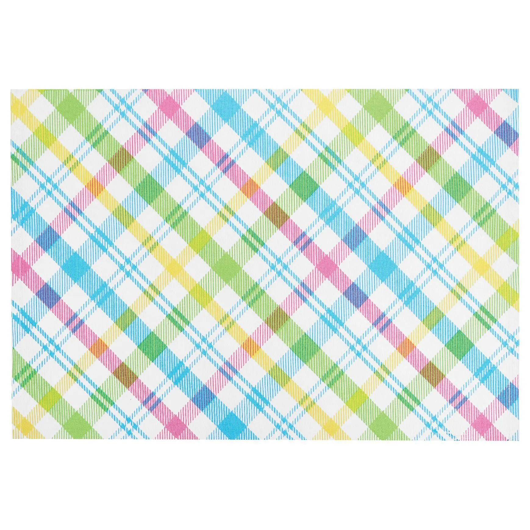 13" x 19" Spring Blossom Plaid Placemat Set of6 by Valerie