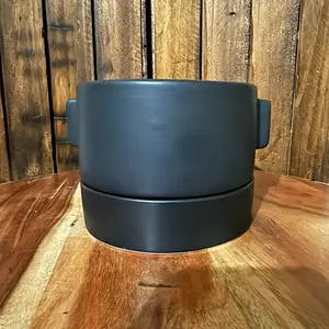 Matte Black Ceramic Planter with Saucer, 4 in Ceramic Material Garden Pot for Home Improvement & Garden Supplies
