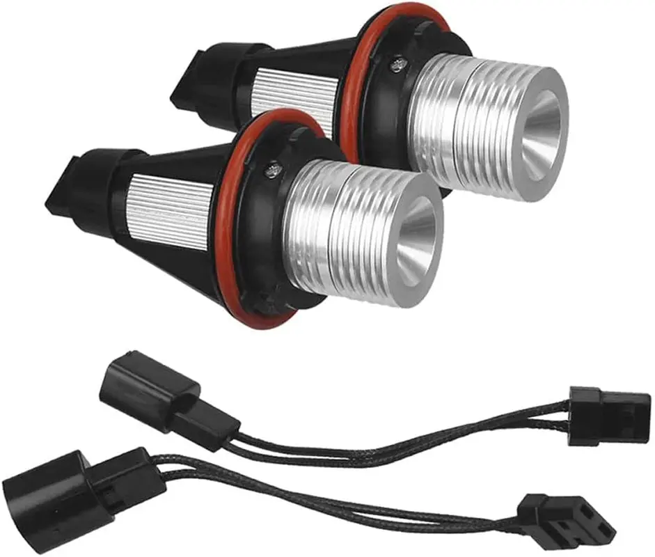 2Pcs Error Free LED Angel Eyes Marker Lights Bulbs Compatible for BMW E39 E53 E60 E61 E63 E64 E65 E66 E87 525I 530I Xi 545I M5 (White)