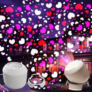 LED Heart Projection Lamp, LED Holiday Projector with Rotatable Base, Landscape Decoration Lighting, Party Decorative Light, LED Mood Light, Atmosphere Lighting