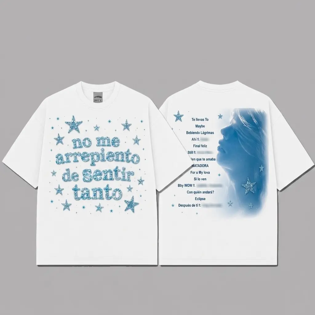 Ver 4 Karol No Me Arrepiento De Sentir Tanto Unisex Oversized Premium Cotton T-Shirt, La Bichota Vintage Music Merch T-Shirt, Music Latin Style, New Album Gift For Fans