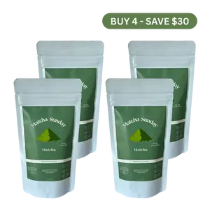 Matcha Sunday Ceremonial Grade Matcha Powder (50g) - Pack of 4 - Traditional Green Tea, Smooth, Vibrant, Savory, Stone Grind
