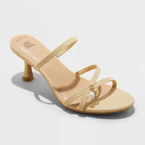 Women's Brodie Strappy Raffia Charm Heels - Wild Fable
