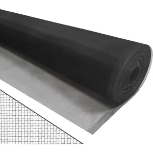 36In x 100Ft Black Aluminum Window Screen Mesh, High-Strength Corrosion-Resistant Insect Replacement Screen for Window Door, Suitable for Decks Porches Pools, Easy to Clean