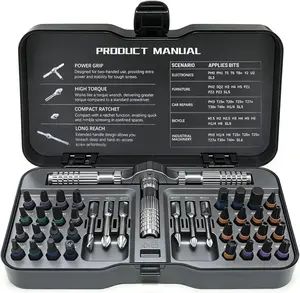 40-Piece Precision Magnetic Ratchet Multi-Bit Tool Set with Case, Including Torx & Hex Bits for Electronics Repair & Home DIY