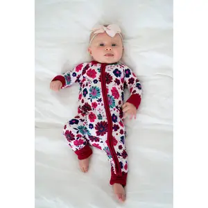 Wild Berry Floral Bamboo Zippy | Boosh Baby Convertible Berry Floral Romper | Pajama Onesie
