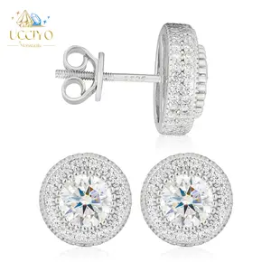Outdoorfun Ucciyo 14k- [Unisex] S925 Synthetic Moissanite Earrings Earrings Jewelry Perfect Birthday Mother's Day Gift Men and Women Silver Earrings Gold Earrings Wedding Collection Synthetic Moissanite, Earrings,TQE0010 Thick Studs Studearrings