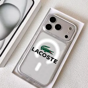 Crocodile L-LACOSTES Phone Case for iPhone 17 16 15 14 13 12 11 Pro Max Plus Clear Magnetic Phone Case – Anti-Yellow For MagSafe Slim & Lightweight Precision Cut Camera Protection, Shockproof Scratch-Resistant Transparent Case