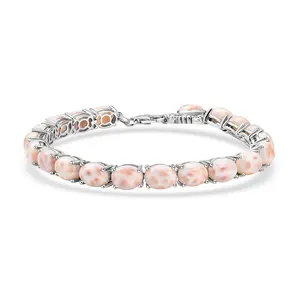 D'Joy Pink Natrolite 23.50 ctw Turtle Bracelet in Rhodium Over Sterling Silver 7.25 In Christmas Gifts