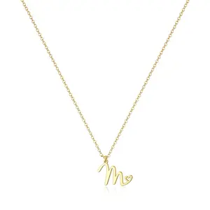 KOPERIN Initial Necklace for Women, 14K Gold Plated Dainty Letter Necklaces, Trendy Cute Custom Personalized Monogram Jewelry