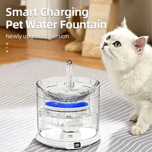 Cat Water Fountain Wireless Charging, Automatic Cycle Filter Fresh Water, Smart Sensor Pet Fountain