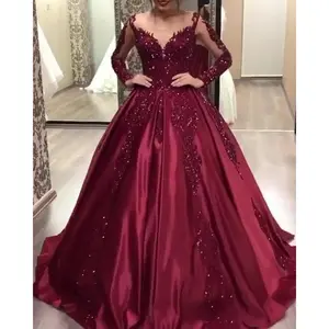 new European and American foreign trade women's independent station hot stamping big swing sexy long dress tailing banquet evening dress