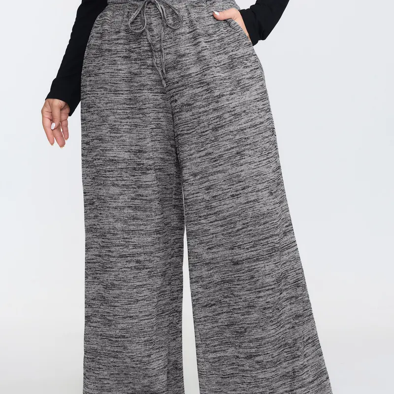 BloomChic Heather Drawstring Loose Lounge Bottoms 【M-6XL】