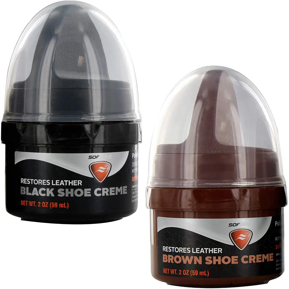 Sof Sole 2 oz. Leather Restoration Shoe Creme, Shoe Polish, Leather Care, Glossy, Protective, Includes Dauber, Nano-Technology