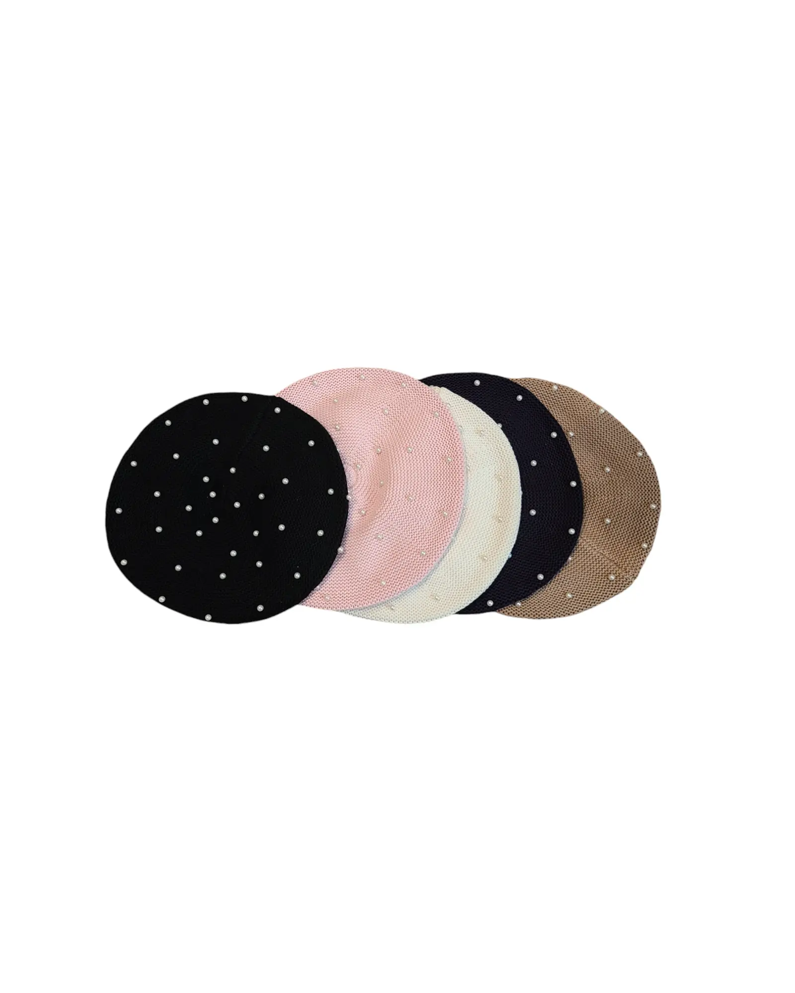 S/M Size Cotton Beret with Pearls