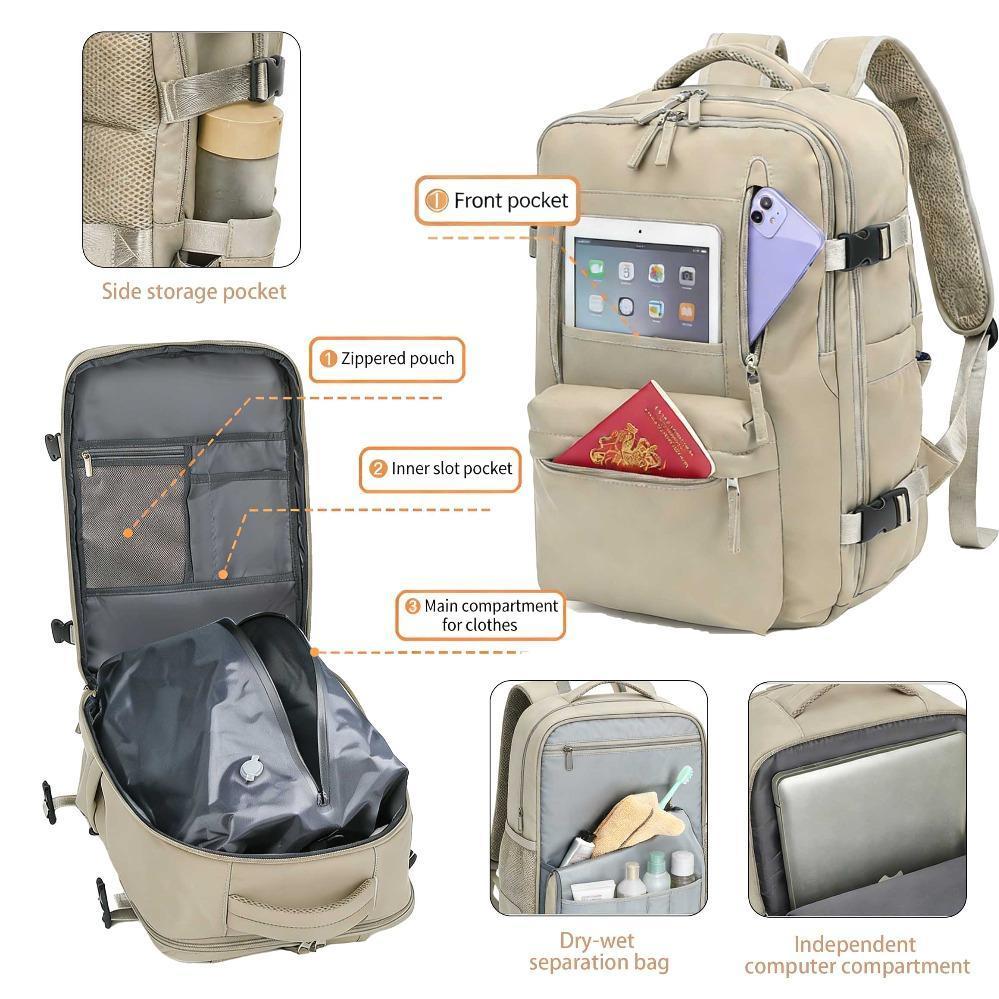 Vacuum Compression Backpack (with Air Pump) Travel Rucksack, Large Capacity and Durable for Business Trips, Hiking and Camping