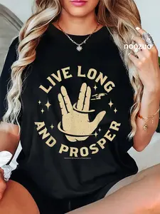 100% Cotton Star Trek: The Original Series Tarot Live Long And Prosper T-Shirt