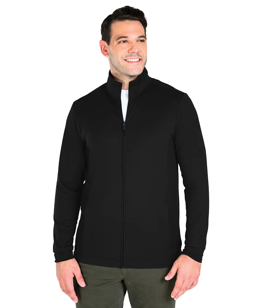 Charles River Apparel Men's Fitted Athleisure Jacket in a Moisture Wicking Recycled Poly Blend - Full-Zip for Plus Size Fashion to 4XL, 3Xl, Male