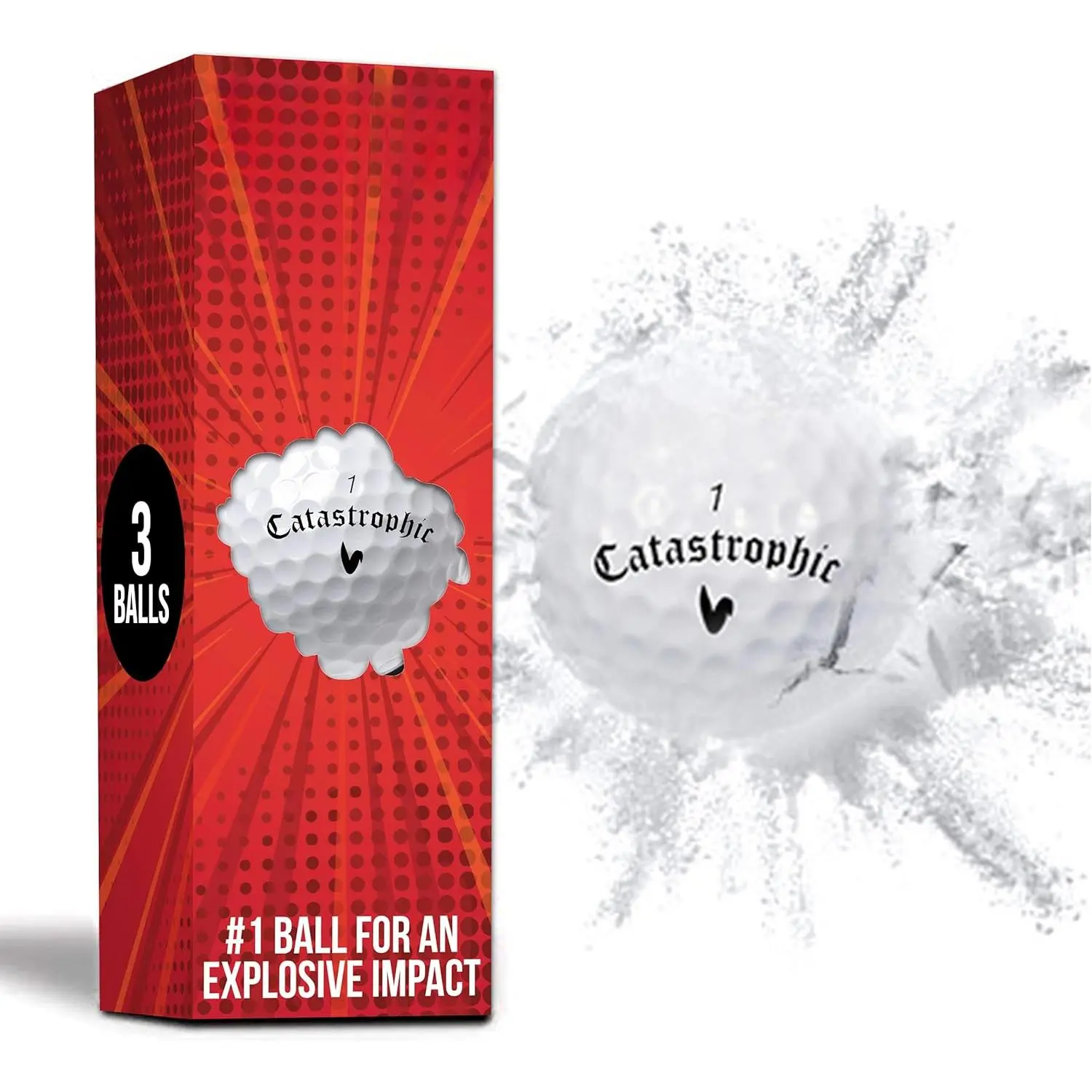 Exploding Balls - Prank Balls That Explode on Impact - Funny Joke for Golfers (Sleeve of 3, Novelty)