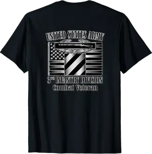 3rd Infantry Division- Combat Veteran (Back Design) T-Shirt - Paytonbrown Shop 66B09HDVM1HN