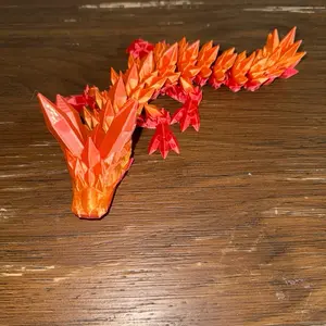 Baby Crystal Dragons Custom Orders - Unique Orange Dragon Design with Red Accents, Customizable for Various Styles