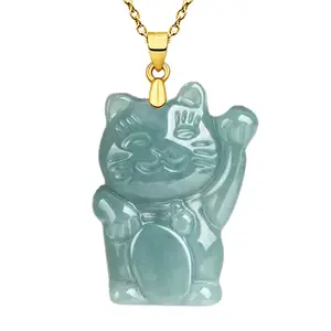 LUCKY CAT JADE PENDANT