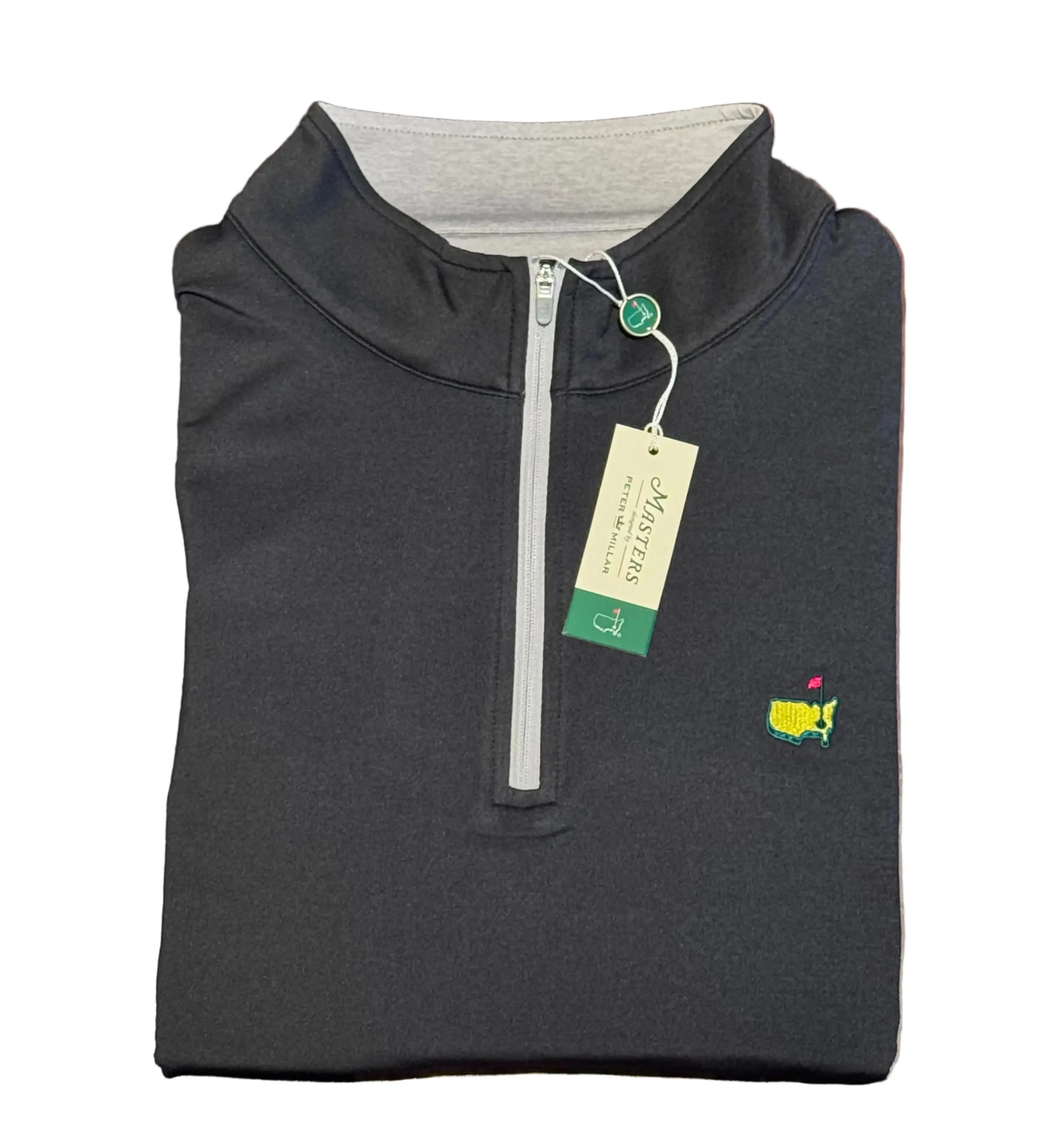 Masters Men's Black 1/4 Zip Pullover, Long Sleeve Performance Golf Sports Top with Breathable Athletic Fit, Sporty Sports Tops
