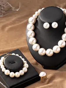 Faux Pearl Decorated Jewelry Set, Elegant Necklace & Bracelet & Earrings & Ring & Brooch for Party, Daily Clothing Decor, Trendy All-match & Exquisite Fashion Jewelry Set, Fashionable Jewelry Set for Gift