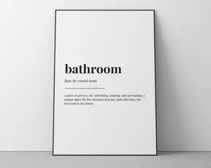 BATHROOM DEFINITION MEANING | Printable Wall Art | Bathroom Décor| Poster Unframed