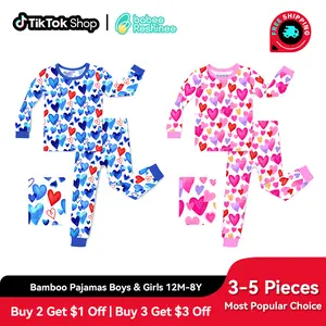 babee Reshinee Moisture-wicking Bamboo Pajama sets for Toddler Boys Girls,Temp-Sensing Babys Kids 2pcs Pjs,Long-Sleeve Snug Fit Sleepwear,12M-8Y Pjs Sets,girl clothes,Valentine's Day gift