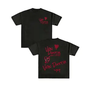 1pcs Women's Double-Sided Printing Von Dutchh Heart Logo With Key And Year 1999 Fabric Soft & Skin-Friendly Unisex Style Gifts For Spring Festival,St. Patrick's Day & World Cup-Van Dutch Dragon Print Women T Shirt Classic Americana Style Graphic Tee