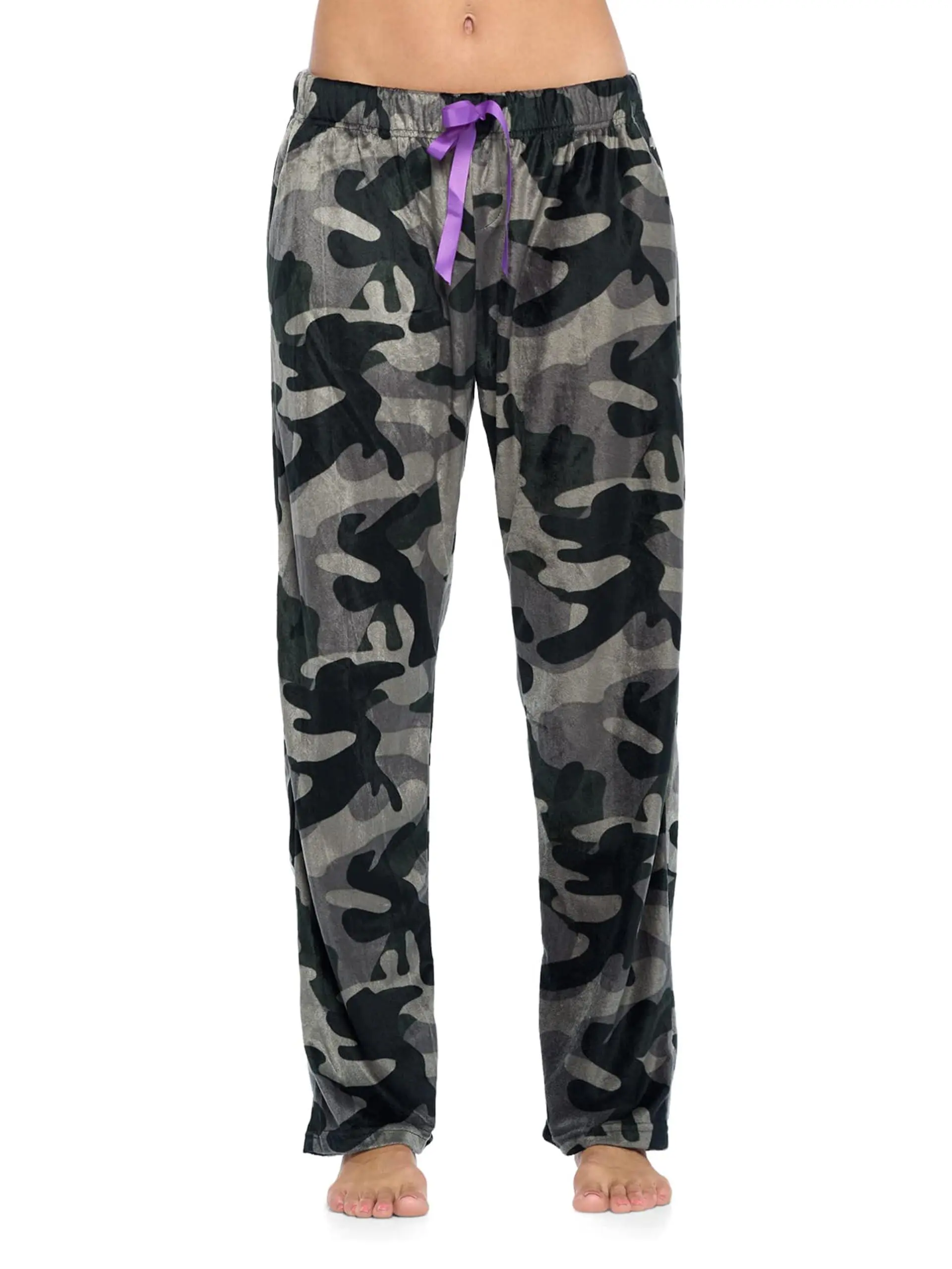 Ashford & Brooks Women's Check Plush Fleece Pajama Pants, Relaxed Fit Soft Lightweight Loungewear with Pockets and Drawstring, Nightwear, Lady