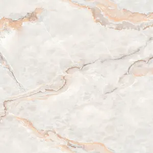 My Luxury Flooring MK GLOSSY Endmatch 46 Porcelain Floor Tiles - 24 x 48 Inch Beige Grey Marble Look Seamless Endmatch Design - Glossy Finish Wall & Floor Use  15.5 Sq-ft per box | Pallet of 10 Boxes (155 sq-ft)