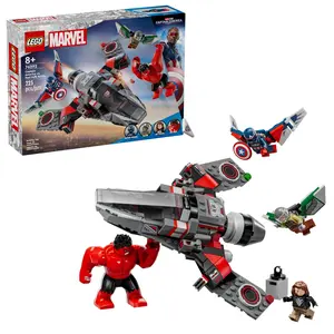 LEGO Marvel Captain America vs. Red Hulk Battle Building Set - Avengers Toy for Kids - Birthday Gift for Boys and Girls Ages 7+ - Includes Hulk Action Figure and Super Hero Minifigures - 76292