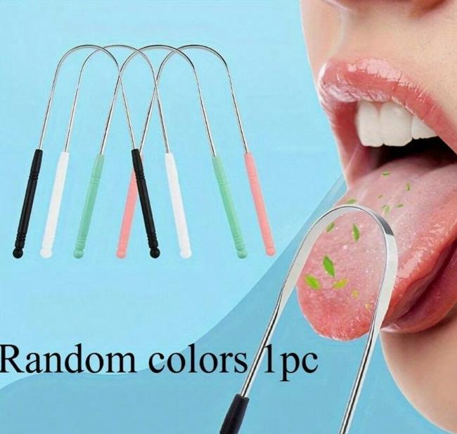 1 Piece Adult U-Shaped Tongue Scraper, 1 Stainless Steel Tongue Scraper, Reducing Bad Breath, Men's And Women's Hygiene Products, Oral Care Tools,