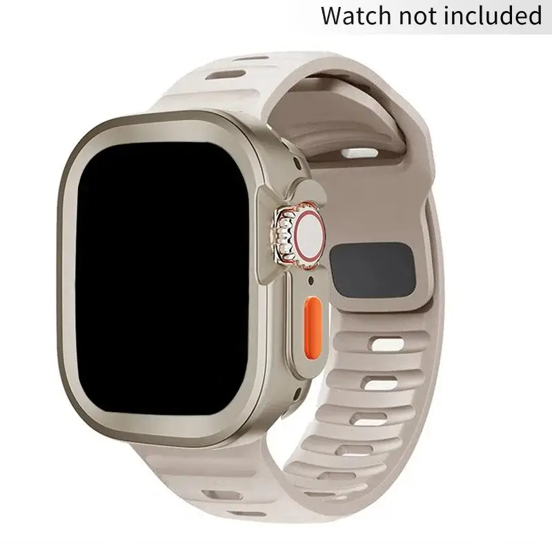 Silicone Watch Band & Protective Case (1 Set), Sports Watch Band & TPU Case, Accessories Compatible with Apple Watch Series 9 8 7 SE 6 5 4 3 2