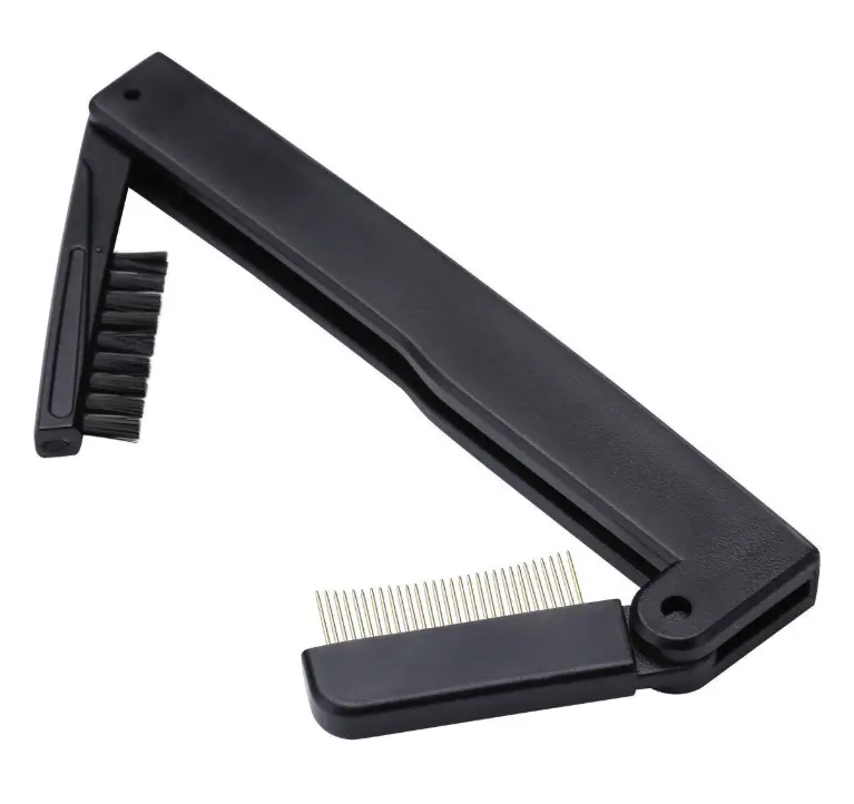 Dual-Sided Folding Mascara and Brow Grooming Tool - Lash Separator, Applicator, and Compact Eyebrow Brush