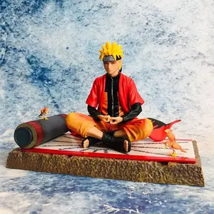 16cm Naruto Anime Character Uzumaki Naruto GK Sitting Meditation Figure PVC Collection Model Desktop Ornament Children's Toy