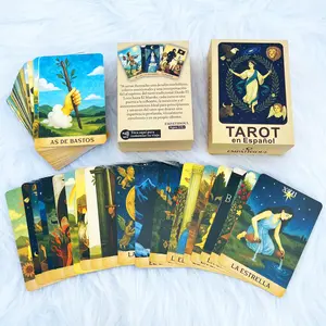 Beginner Tarot Cards in Spanish Language, Introduction to Spanish Tarot Deck, 78 Spanish Tarot Oracle Cards, Ideal for Newbies