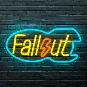 Fallout Neon Sign Fallout Neon Sign for Wall Decor Light Blue Fallout Game LED Neon Sign USB Neon Light for Bedroom Decoration Party Decoration Birthday Gift