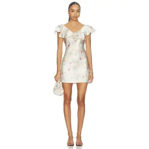 For Love & Lemons Lulu Shell Mini Dress in Cream