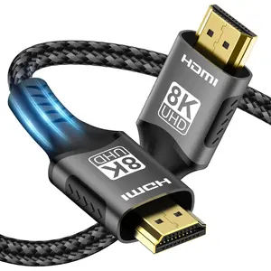8K HDMI 2.1 Cable, High-Speed Bandwidth eARC Dynamic HDR 3D Cable, Compatible with Roku TV, PS5, Blu-ray Player, Monitor, Laptop, Desktop & Projector, Phone Accessories