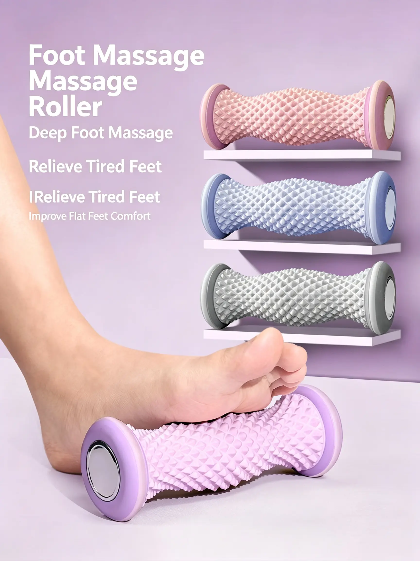 Plantar Fascia Roller, Foot Relief Roller, Meridian and Muscle Relaxation Roller for Legs, Deep Tissue Lymphatic Drainage Massager, Fascia Release Tool, for Arch and Heel Recovery, Foot Massage and Relaxation
