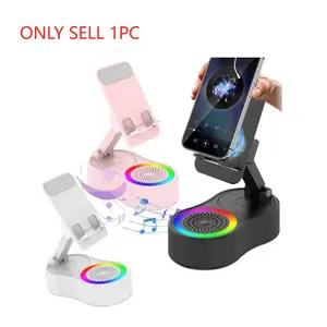 New 5in1 Wireless Speaker-| Foldable Cell Phone Stand Speaker|360° LED|-Non-Slip Base for Emergency Charging | Audio Power Phone Holder |Wireless  Speaker|-Suitable for Indoor And Outdoor Use|Wireless Speaker with Phone Holder Outdoor Speakers