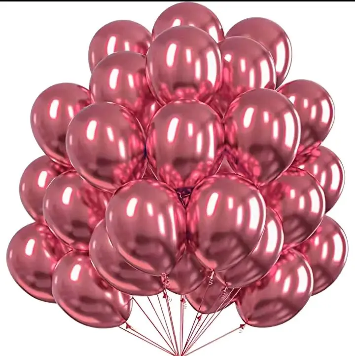 20 12IN CHROME MATALIC RED BALLOONS