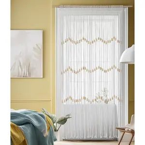 Macrame Curtain Beaded Doorway Panel White Boho Curtain for Bedroom Wedding Backdrop Room Divider Closet Apartment Living Room Kitchen Doors  Decor 35''W x 70''L