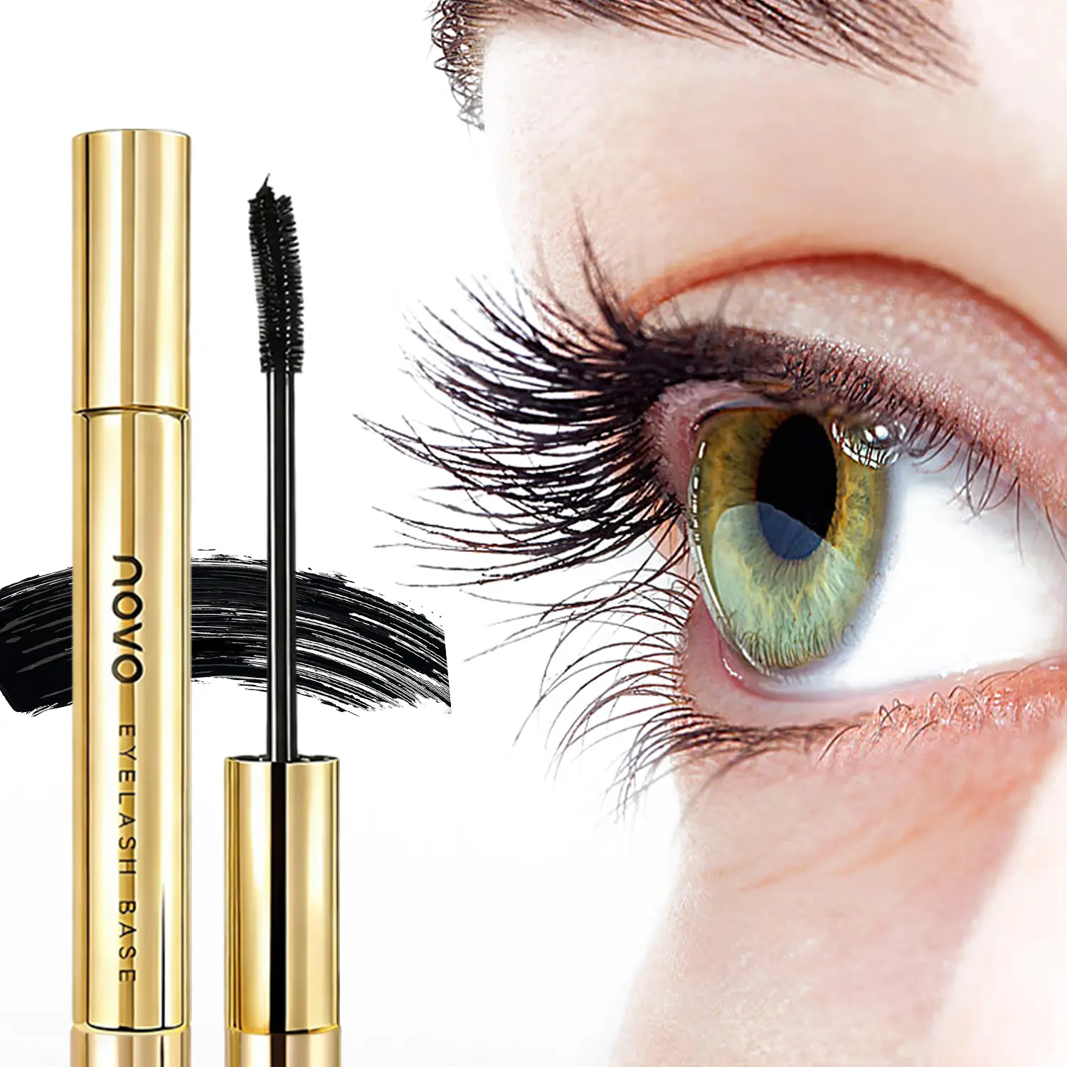 NOVO Mascara Lash Primer, Waterproof Sweat Resistant Smudge Resistant Lengthening Volumizing Long Lasting Curling Eyelash Makeup for Beginner Users