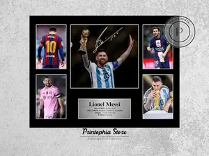 Printable Messi Signed Poster, Soccer Wall Art Gift, Football Autograph Poster Print, Downloadable Room Decor for Football Fans