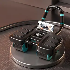 Automatic Rebound Abdominal Roller, 4 Wheel Abdominal Muscle Training Equipment, Abdominal Muscle Trainer, Home Gym Abdominal Muscle Machine, Fitness Equipment for Home Gym